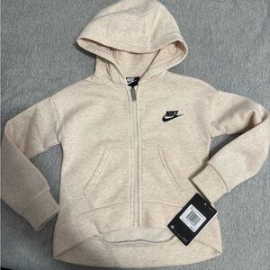 Nike Kids Beige Zip-Up Hoodie
